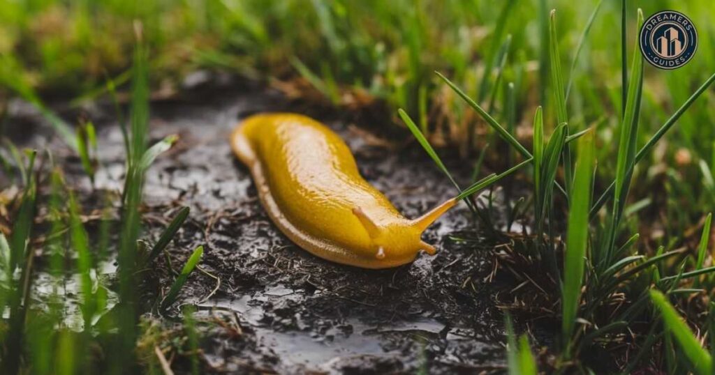 Mystical glowing slug symbolizing a spiritual totem of resilience and calm.