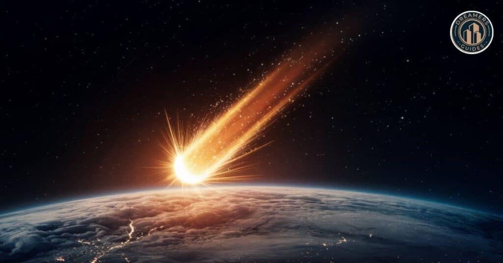 A meteor entering the Earth's atmosphere, creating a shooting star. Learn about the definition of a shooting star and its scientific and spiritual significance.