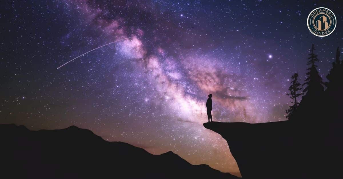 A shooting star against the Milky Way, symbolizing the connection between human souls and higher powers. Discover what it means spiritually to see a shooting star in the cosmos.