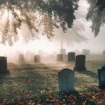 Mystical graveyard at dawn representing the spiritual meaning of graveyard in dreams and biblical transformation.