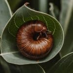 Roly poly bug curled into a ball representing self-defense and resilience in spiritual symbolism.