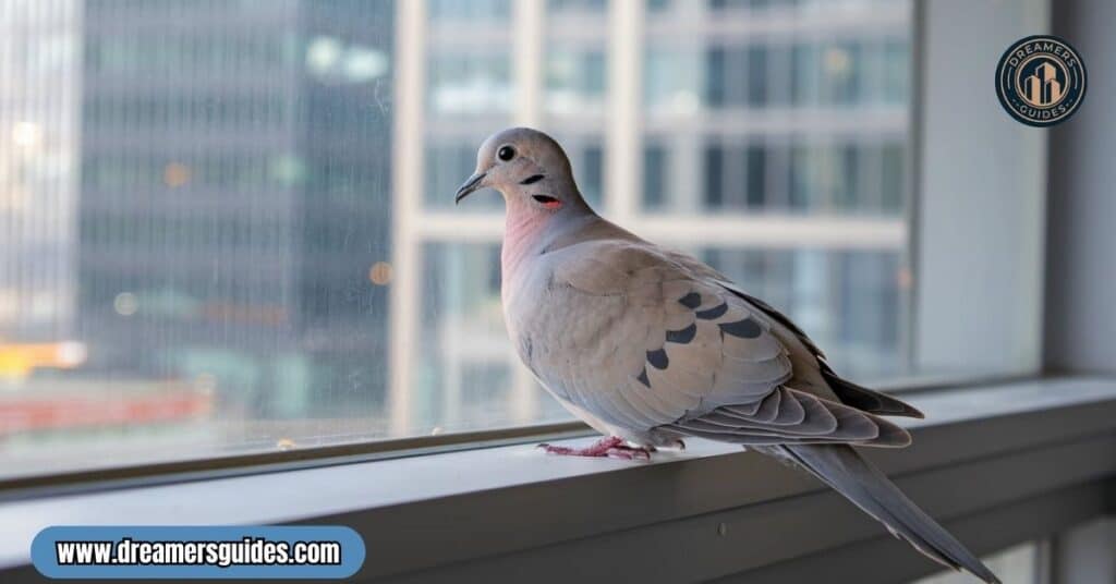 Mourning dove nesting near home – a sign of divine protection and spiritual sanctuary.