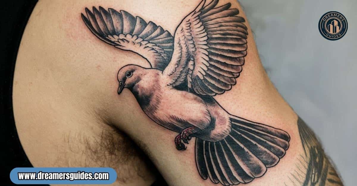 Mourning dove tattoo meaning – symbol of peace, hope, and memory of lost loved ones.