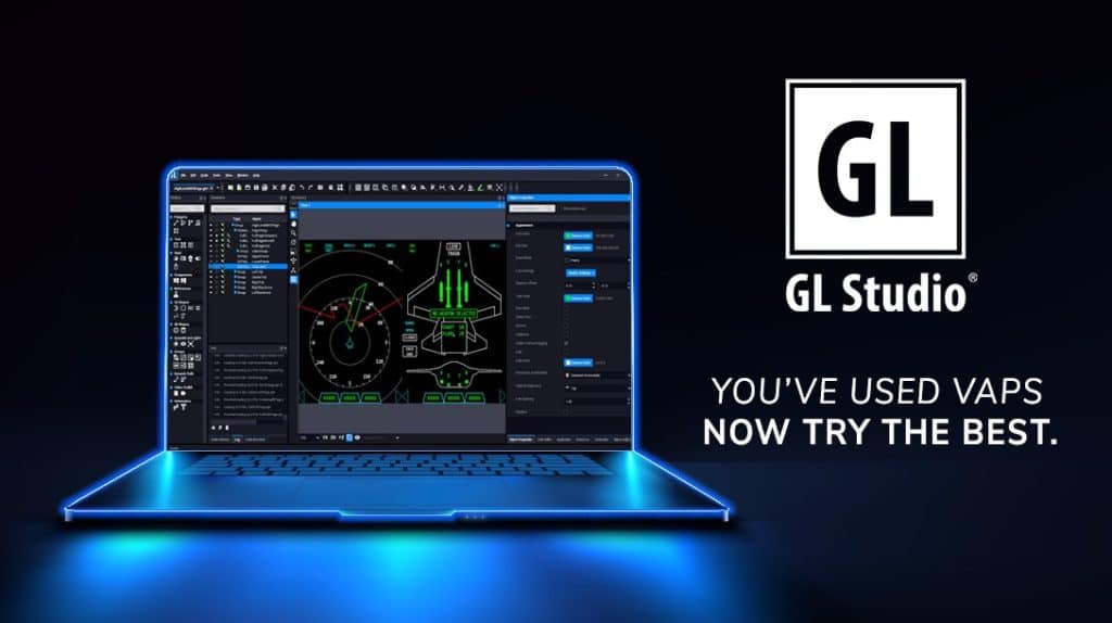 GL Studio head-up display interface with high-performance 2D and 3D graphics